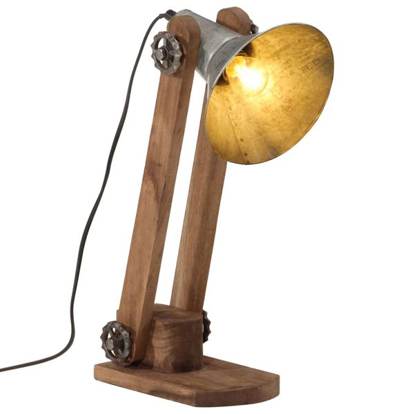 vidaXL Stolová lampa 25 W starožitná strieborná 23x13x52 cm E27