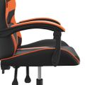 vidaXL Otočná herná stolička čierna a oranžová umelá koža