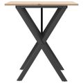 vidaXL Jedálenský stolík v tvare X 60x60x75 cm borovica a oceľ