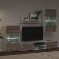 vidaXL 5-dielne TV skrinky s LED osvetlením, dub sonoma, intenzívne drevo