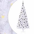 vidaXL Umelý vianočný stromček s 300 LED-i Biela 210 cm PVC a oceľ
