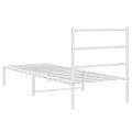 vidaXL Kovový rám postele s čelom biely 80x200 cm