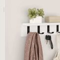 vidaXL Vešiak na stenu Nástenná montáž Biela 40 x 10,5 x 10,5 cm