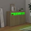 vidaXL Komoda s LED svetlami dub sonoma 115,5x30x75 cm