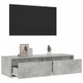 vidaXL TV skrinka s LED svetlami betónovo sivá 100X35,5x25 cm