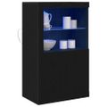 vidaXL LED komoda 60,5 x 37 x 100 cm Kompozitné drevo Čierny dub