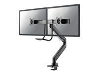 Montážna sada - plný pohyb - pre 2 LCD displeje - čierna - veľkosť obrazovky: 10"-32" - upevnenie svorkou, priechodka, upevniteľné na stôl