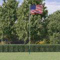 vidaXL Vlajka USA a tyč 6,08 m hliník