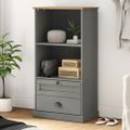 vidaXL Knižnica VIGO sivá 60x35x114,5 cm masívna borovica