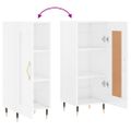 vidaXL Komoda lesklá biela 34,5x34x90 cm spracované drevo