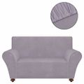 131086 vidaXL Stretch Couch Slipcover Grey Polyester Jersey