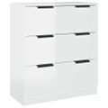 vidaXL Komoda lesklá biela 60x30x70 cm spracované drevo
