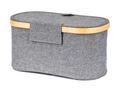 Úložný box G21 30 x 15 x 15 cm, bambusový s vekom, sivý