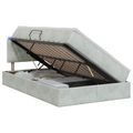 vidaXL LED úložná posteľ s matracom Svetlosivá 120 x 200 cm Zamat