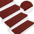 vidaXL Samolepiace nášľapy na schody 15 ks 65x24,5x3,5 cm červené