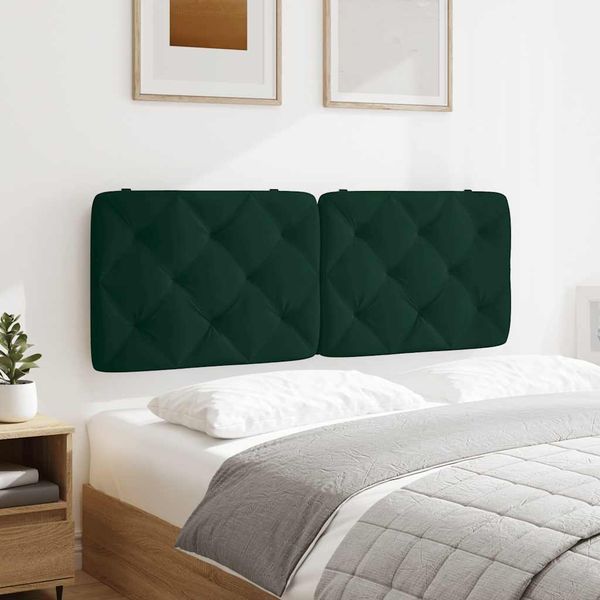 vidaXL Vankúš na čelo postele tmavozelený 120 cm zamat