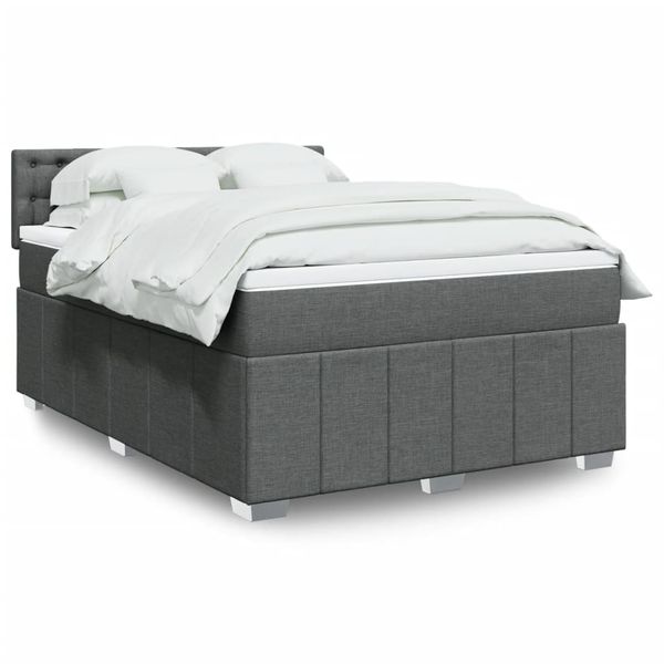 vidaXL Boxspring posteľ s matracom tmavosivá 160x200 cm látka