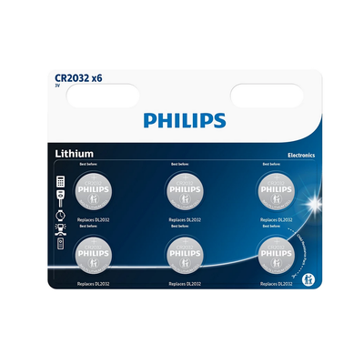 Batéria PHILIPS CR2032 Lítium 6ks Blister