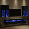vidaXL Súprava nástenného TV nábytku s LED svetlami 7 ks Čierny dub