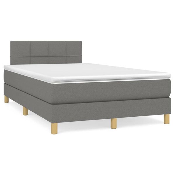 vidaXL Boxspring posteľ s matracom, tmavosivá 120x190 cm, látka