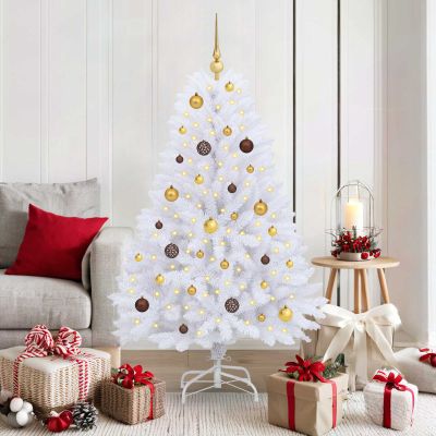 vidaXL Umelý vianočný stromček Biela 80 x 80 x 150 cm PVC a kov