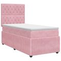vidaXL Posteľ boxspring s matracom Ružová 100 x 200 cm Zamat