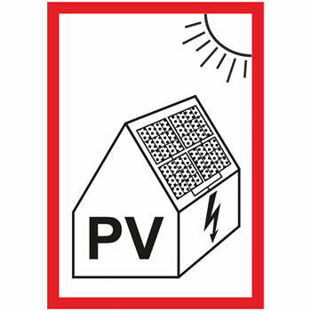 Nálepka "PV symbol na fotovoltaiku" A7 Nálepka "PV symbol na fotovoltaiku" A7