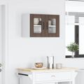 vidaXL Nástenný sklenený kabinet LUCCA Hnedý dub 60 x 31 x 40 cm
