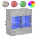vidaXL TV nástenná skrinka s LED svetlami betónovo sivá 58,5x30x60,5cm