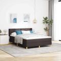 vidaXL Posteľ s pružinovým rámom Tmavohnedá 200 x 140 cm látka