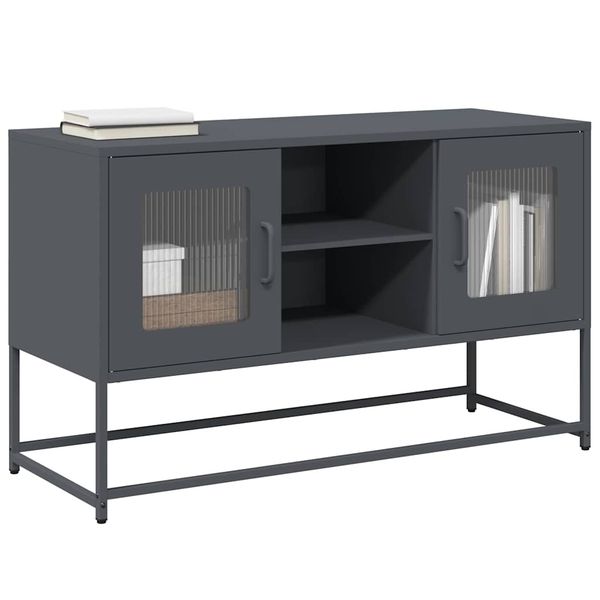 vidaXL TV skrinka antracitová 100,5x39x60,5 cm oceľ