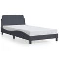 vidaXL Rám postele Dover tmavosivý 100x203 cm zamat