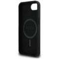 Guess HC Silicone Script Metal Logo Puzdro pre iPhone 16e Čierna