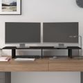 vidaXL Stojan na monitor čierny 100x27x15 cm masívna borovica