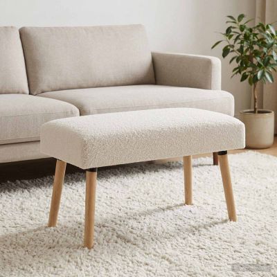 vidaXL lavička Jednofarebný Krémová 80 x 40 x 46 cm Bouclé
