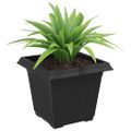 vidaXL Štvorcový črepník na kvety 24 ks Čierna 20 x 20 x 16 cm Plast