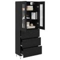 vidaXL Highboard Čierny dub 69,5 x 34 x 90 cm Kompozitné drevo