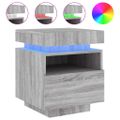vidaXL Nočné stolíky s LED svetlami 2 ks sivé sonoma 40x39x48,5 cm