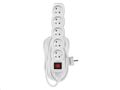 Prodlužovací kabel EMOS P1510 / 10 m / 5 zásuvek / s vypínačom / biely / PVC / 1 mm2