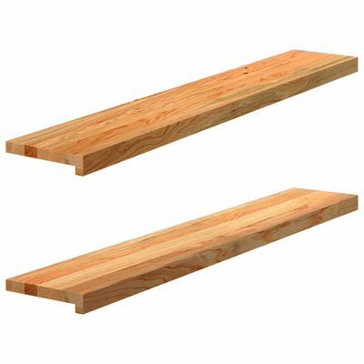 vidaXL Okenný parapet 2 ks svetlohnedá 120x20x2 cm dubový masív
