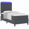 vidaXL LED box s pružinami Tmavo šedá a biela 80 x 200 cm