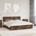 vidaXL Rám postele Dymová dub 200 x 200 cm Kompozitné drevo