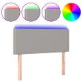 vidaXL Čelo postele s LED bledosivé 100x5x78/88 cm látka