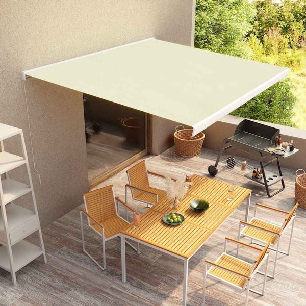 vidaXL Ručne ovládaná kazetová markíza 350x250 cm krémová