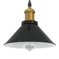 vidaXL Závesná lampa s nastaviteľnou výškou E27 lesklá čierna Ø 22 cm kovová