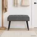 vidaXL Lavica s gombíkovým prešívaním Tmavosivá 60 x 40 x 45 cm Zamat