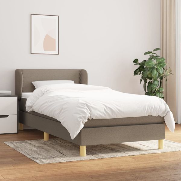 vidaXL Posteľný rám boxsping s matracom sivohnedý 80x200 cm látka