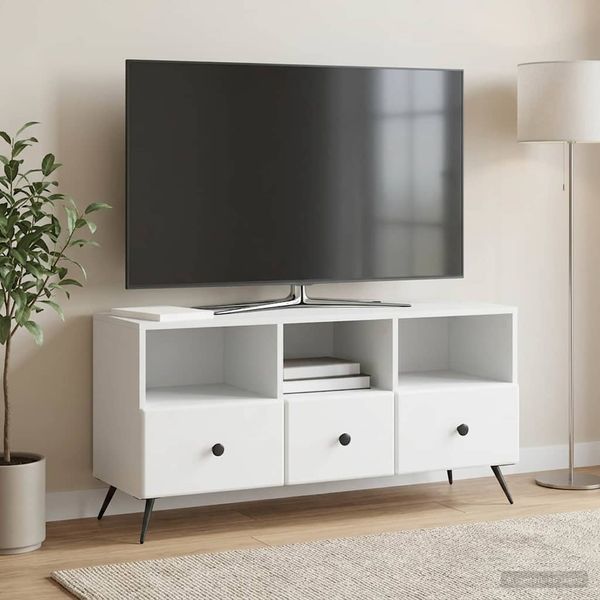 vidaXL TV skrinka Biela 102 x 34,5 x 50 cm Kompozitné drevo
