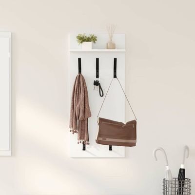 vidaXL Vešiak na stenu Nástenný Biela 40 x 10 x 90 cm Kompozitné drevo