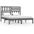 vidaXL Posteľný rám sivý 150x200 cm King Size borovicový masív